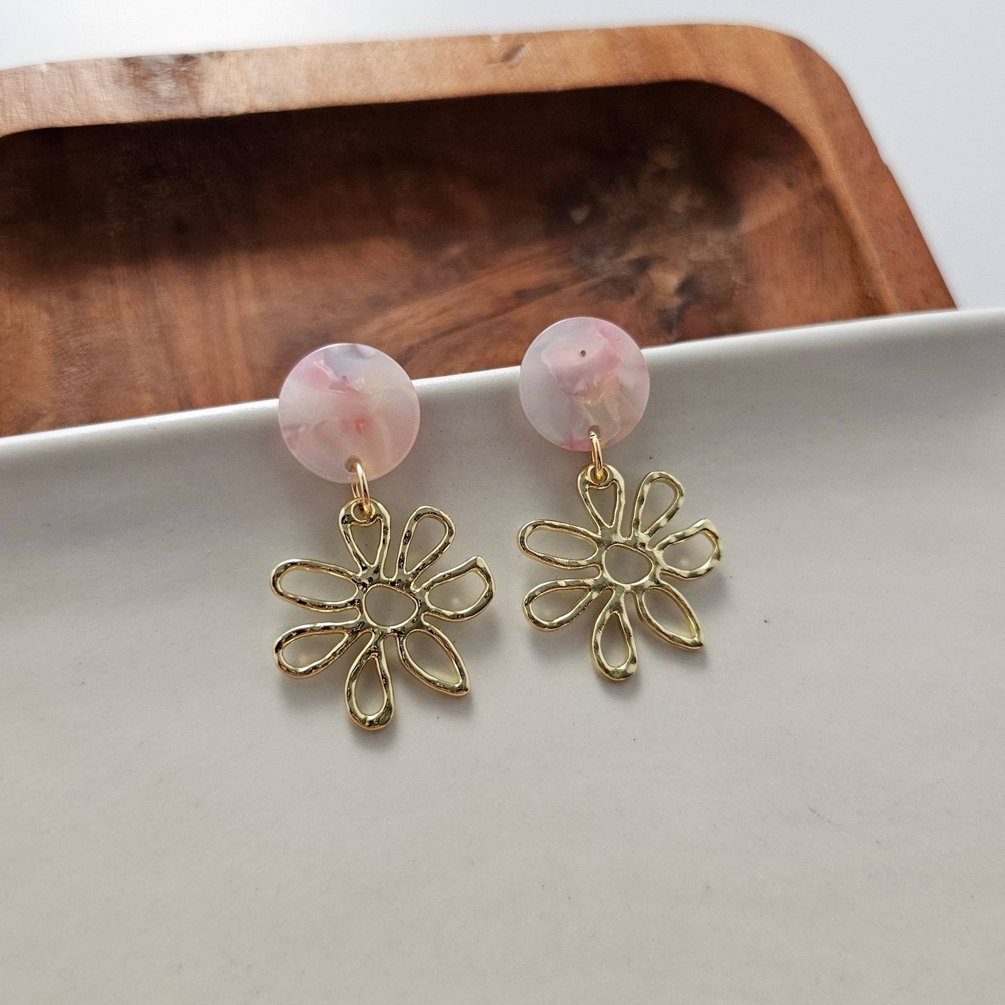 Lily Earrings - Iridescent Pastel // Spring, Summer, Flower