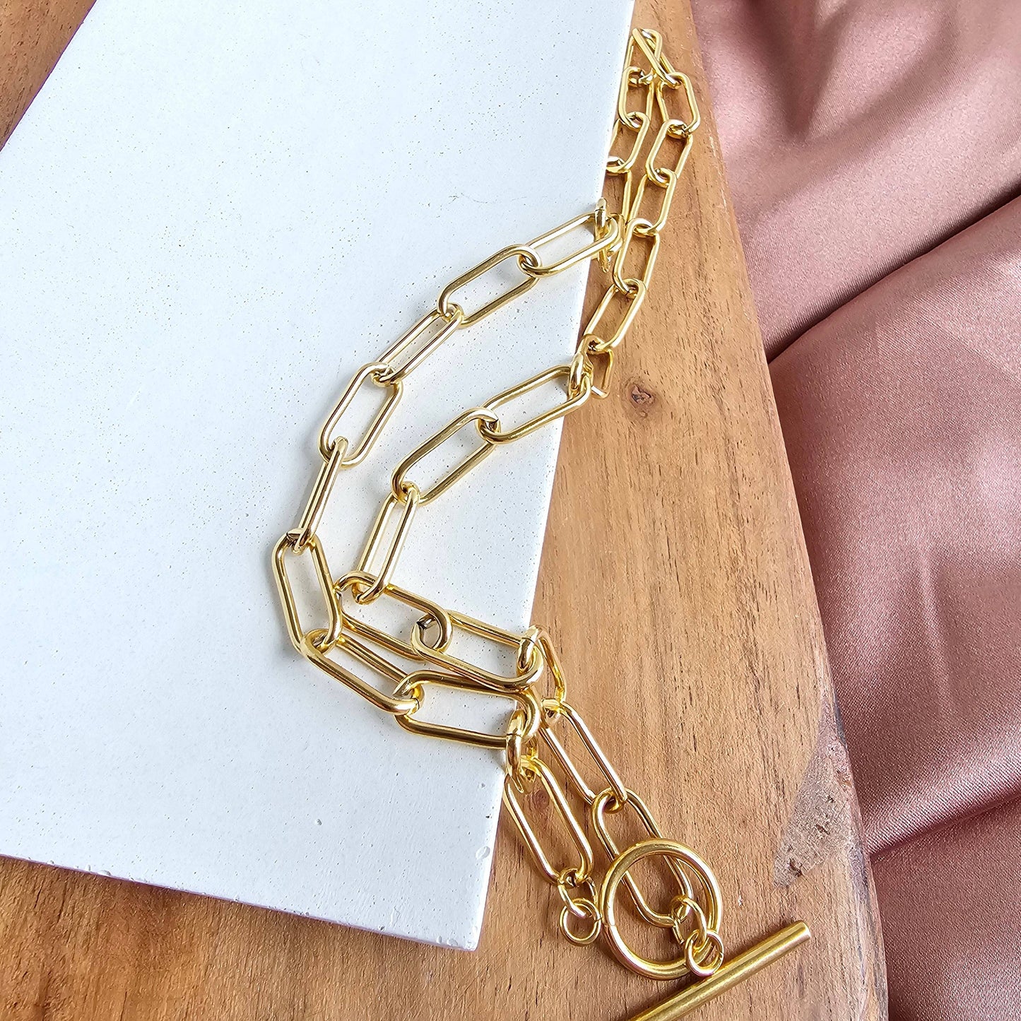 Luxe Gold Chunky Paper Clip Chain - 20"