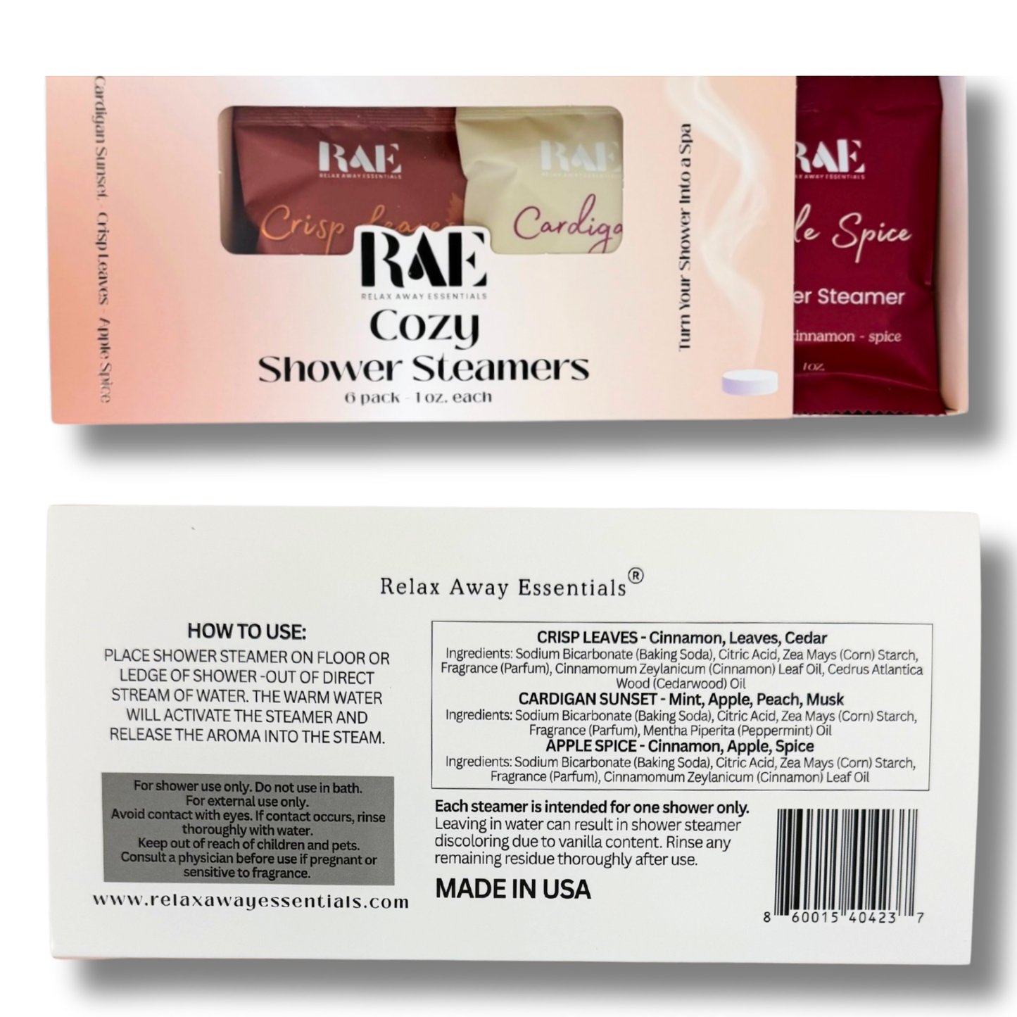 Cozy Shower Steamers 6 Pack - Made in USA 