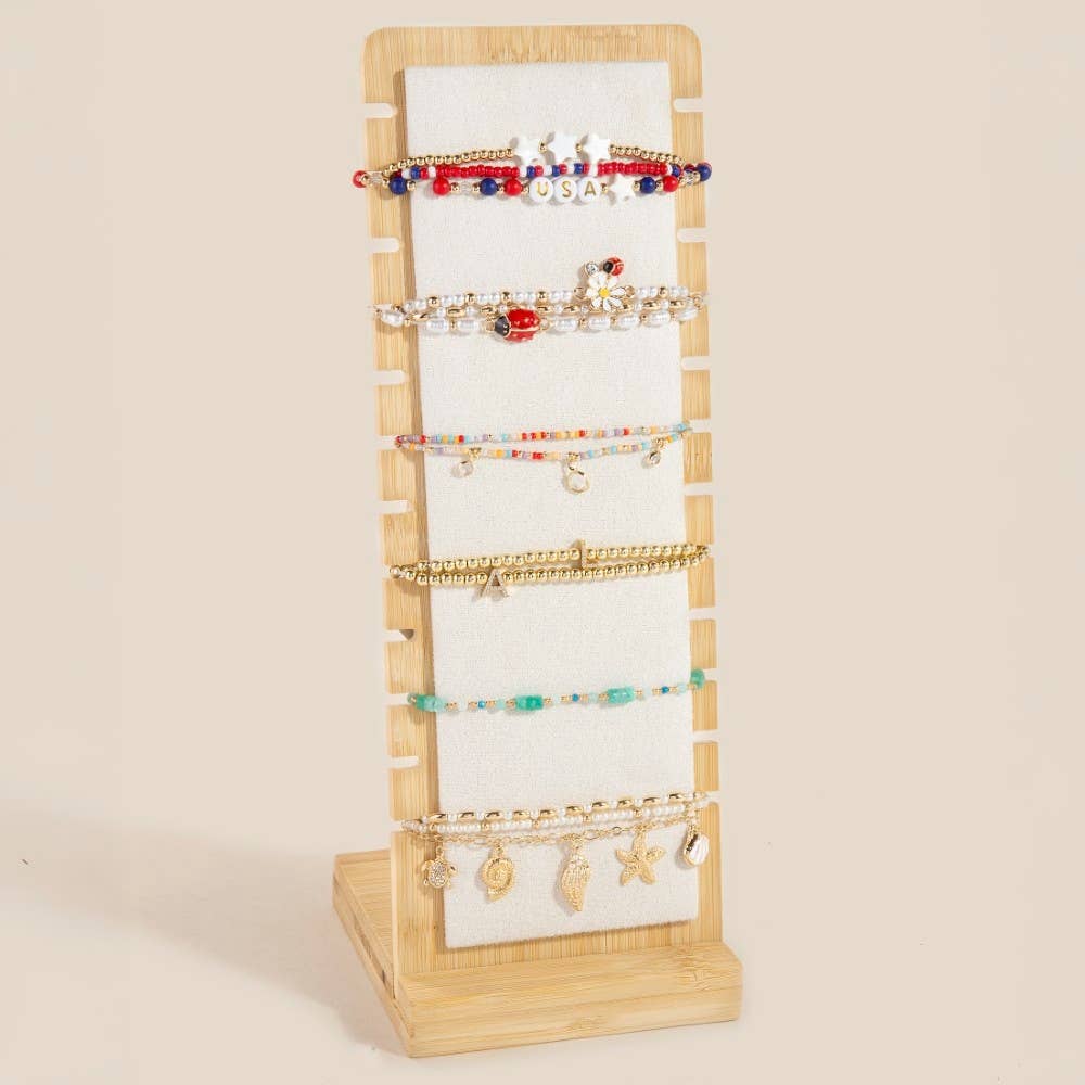 Long Wooden Jewelry Display Stand