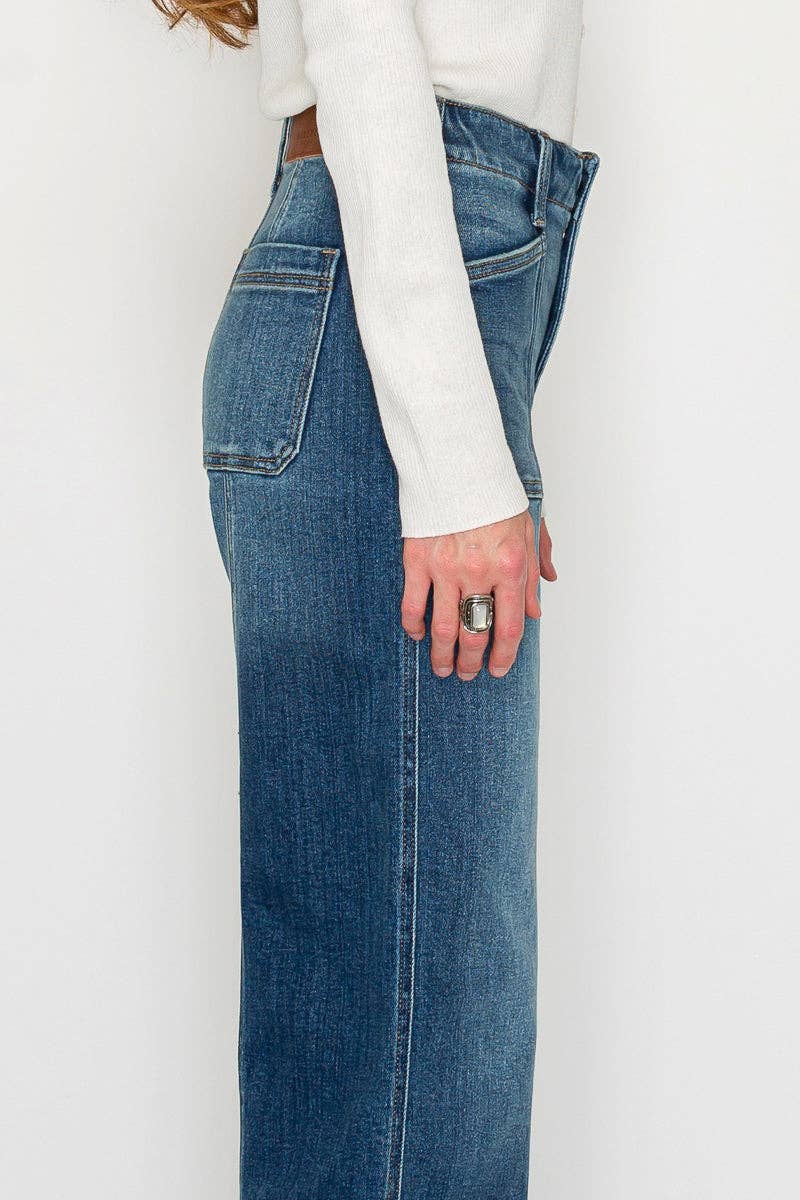 ECO FRIENDLY FABRIC TUMMY CONTROL PALAZZO JEANS