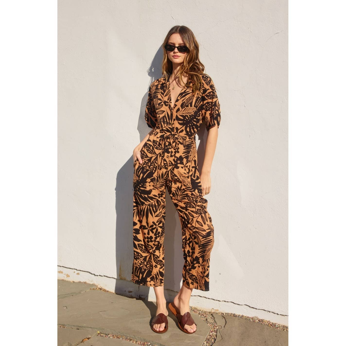 Sweet Summer Drawstring Detail Jumpsuit