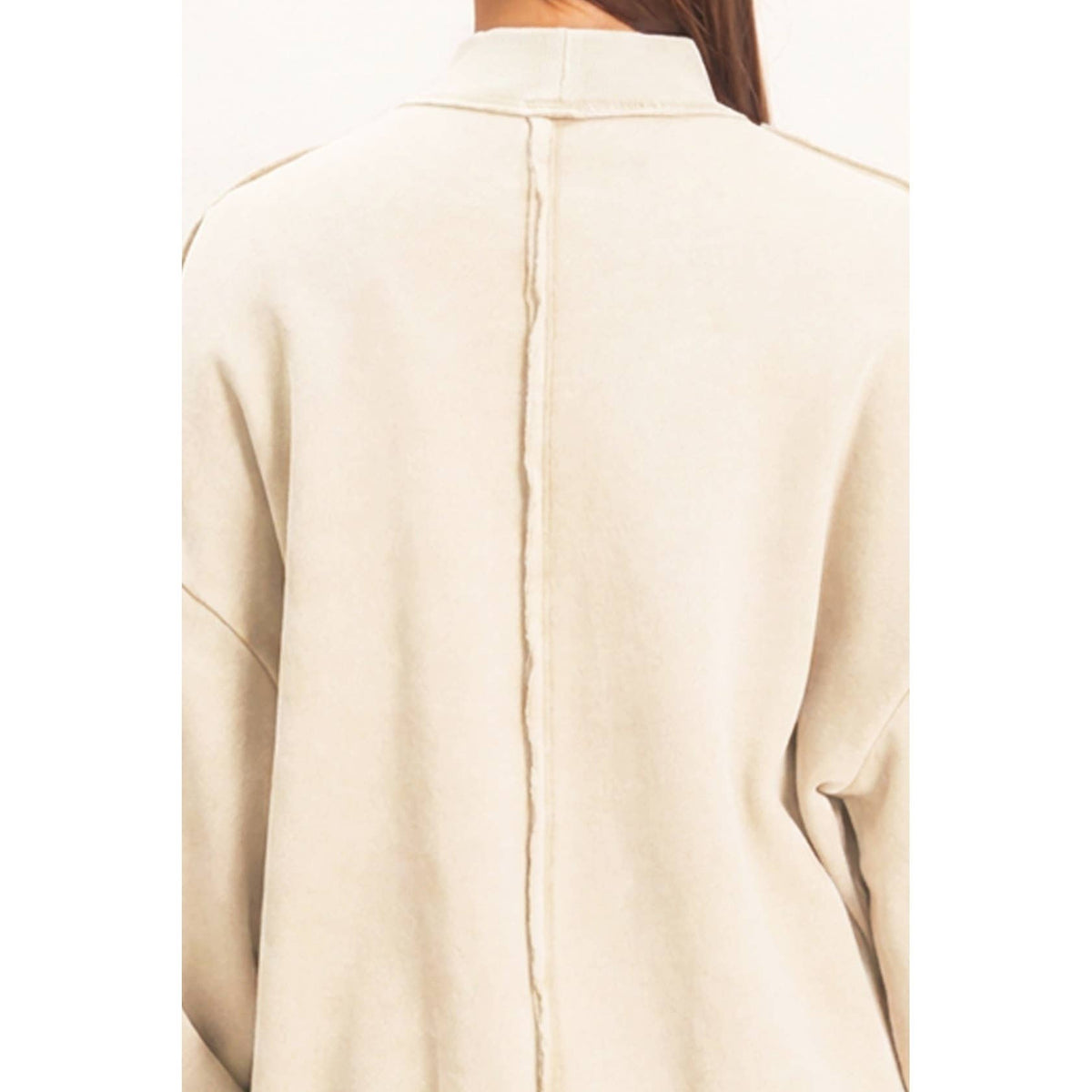 Acid Washed Mock Neck Sweatshirt