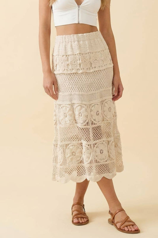 Crochet floral skirt