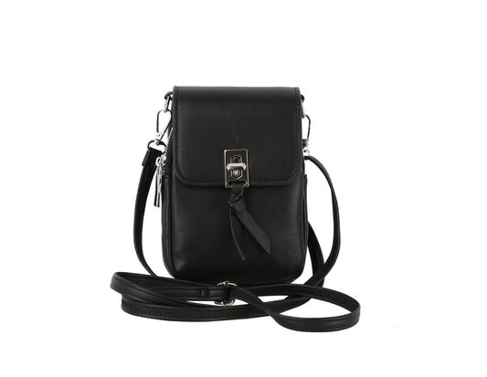 Metal closure phone crossbody