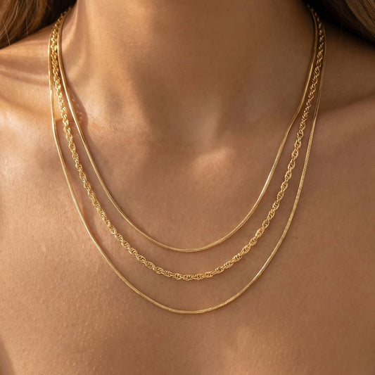 Layered Snake Rope Chain Necklace