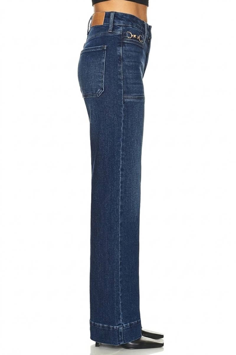 HIGH RISE TUMMY CONTROL METAL CHAIN PERFECT PALAZZO JEAN
