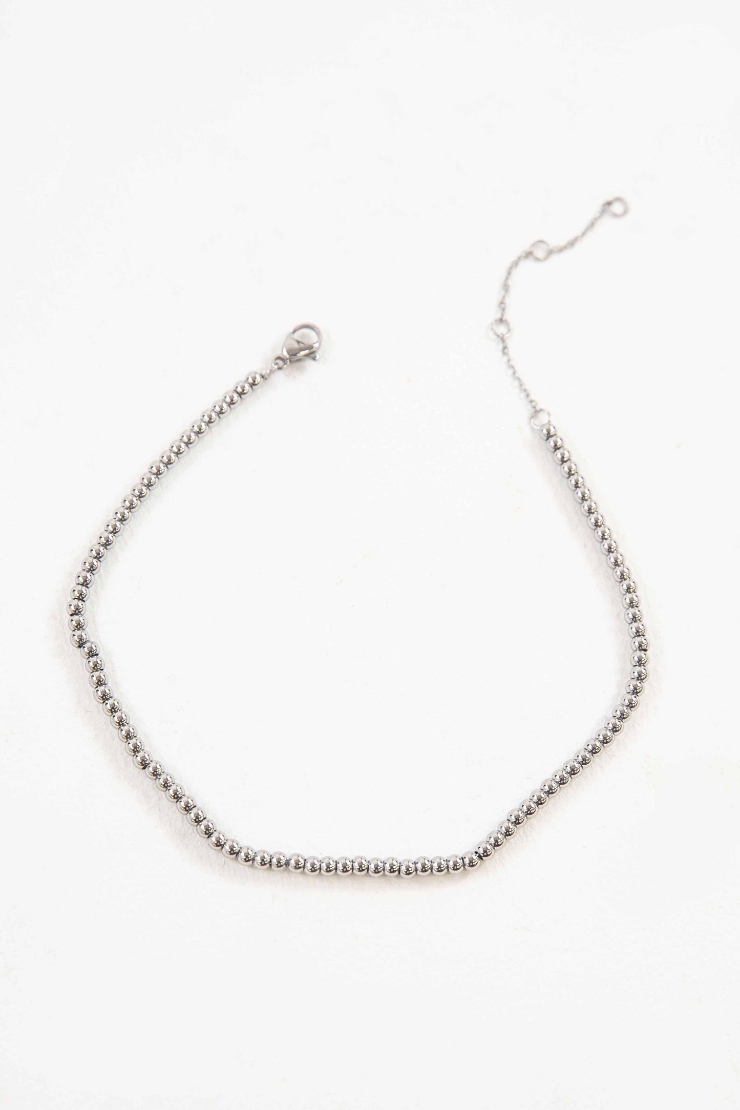 Micro Beaded Anklet | Silver