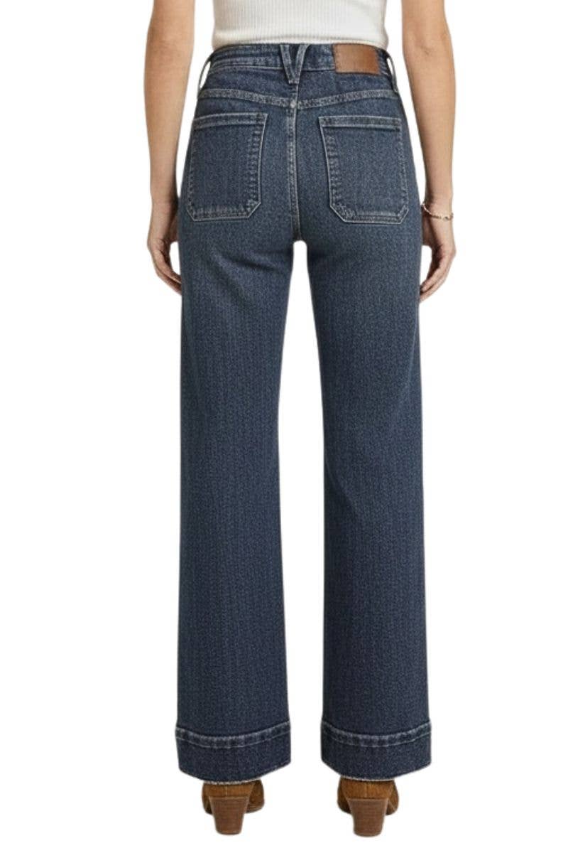 HIGH RISE TUMMY CONTROL PATCH POCKET HOLLY FLARE JEANS