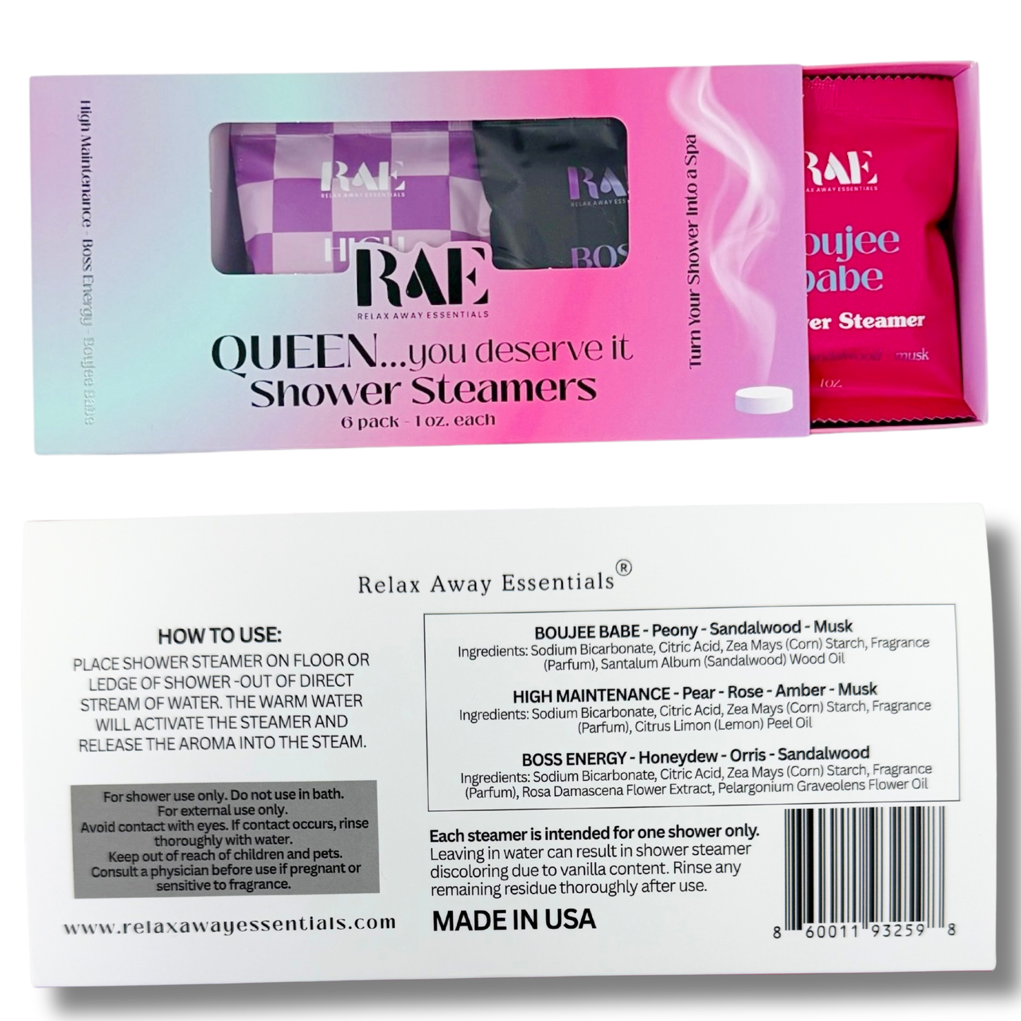 Queen - Shower Steamers 6 Pack - Made in USA - Spa Tablets
