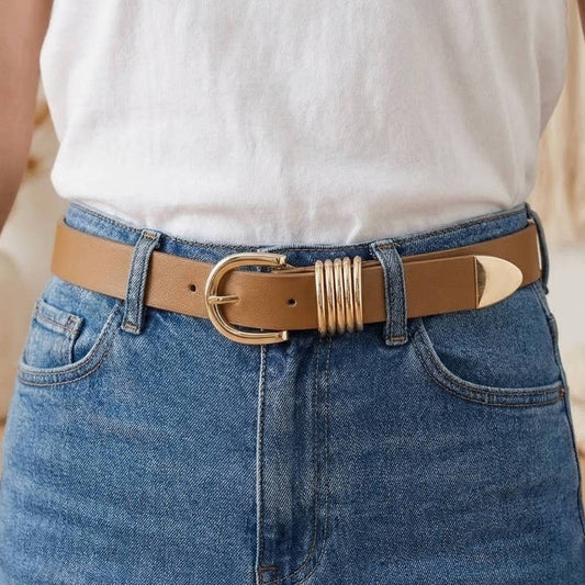 Multi Ring Leather Belt