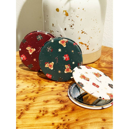 Christmas Santa Bear  Cosmetic Mirror