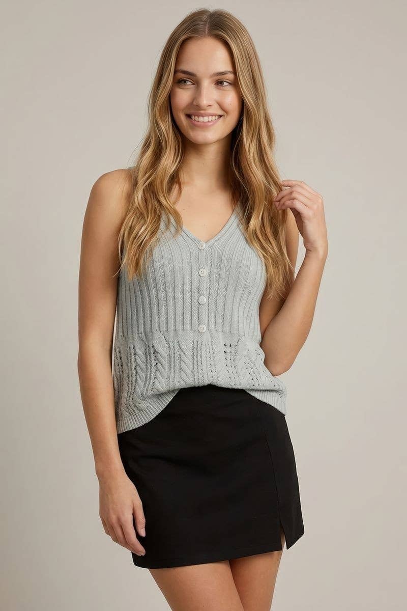 open knit tank top