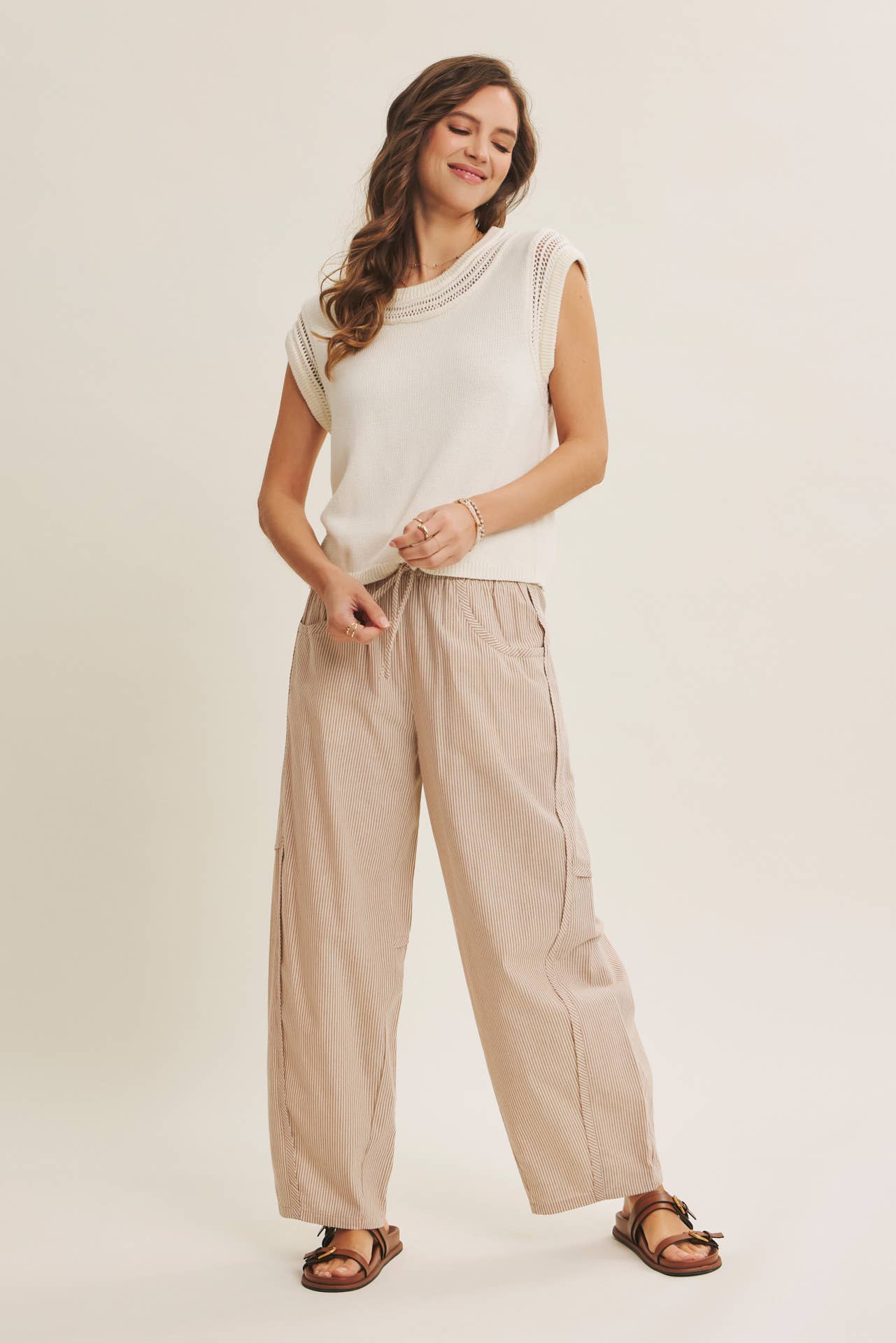 Barrel stripe pant