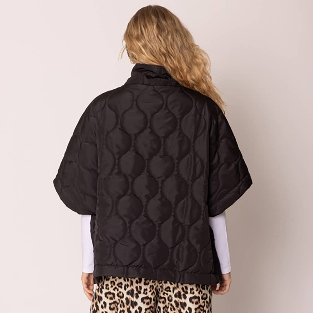 Quilted Puffer Poncho