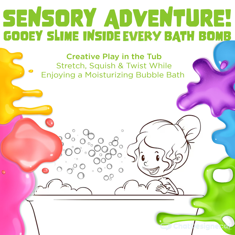 6 Pack Slime Bath Bombs Set with Squishy Slime Toy Inside