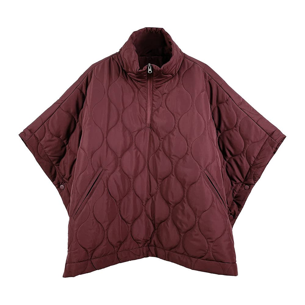 Quilted Puffer Poncho