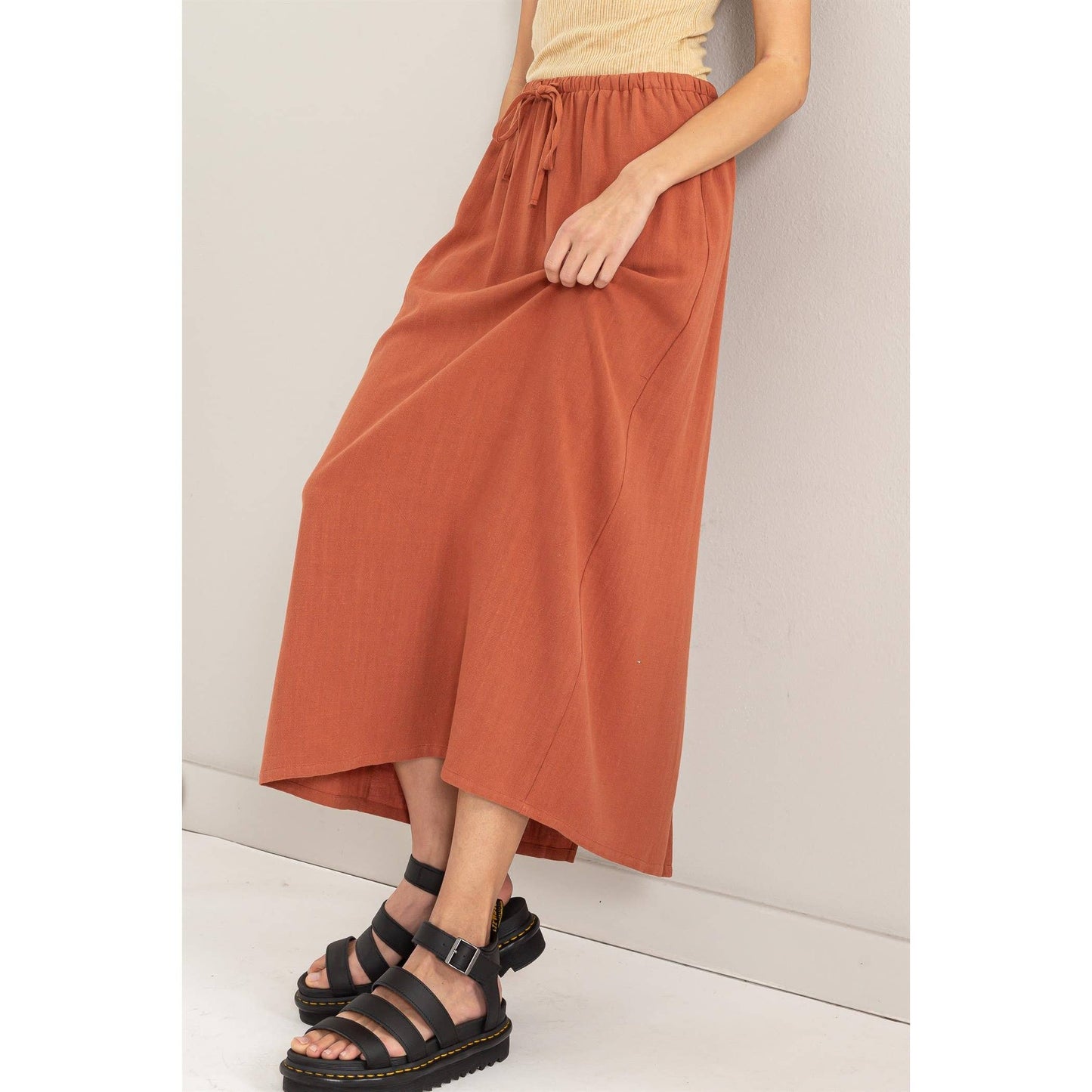 Clay Linen Skirt