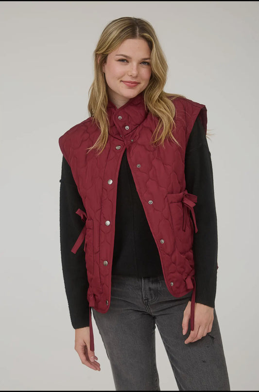 Quilted bow vest