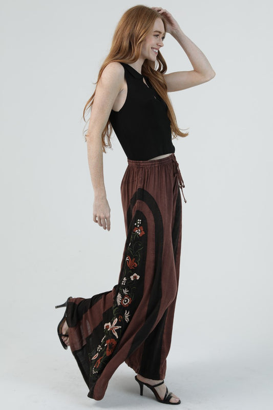 Embroidery autumn pants