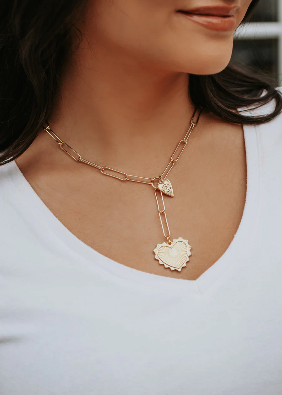 Heart paperclip necklace