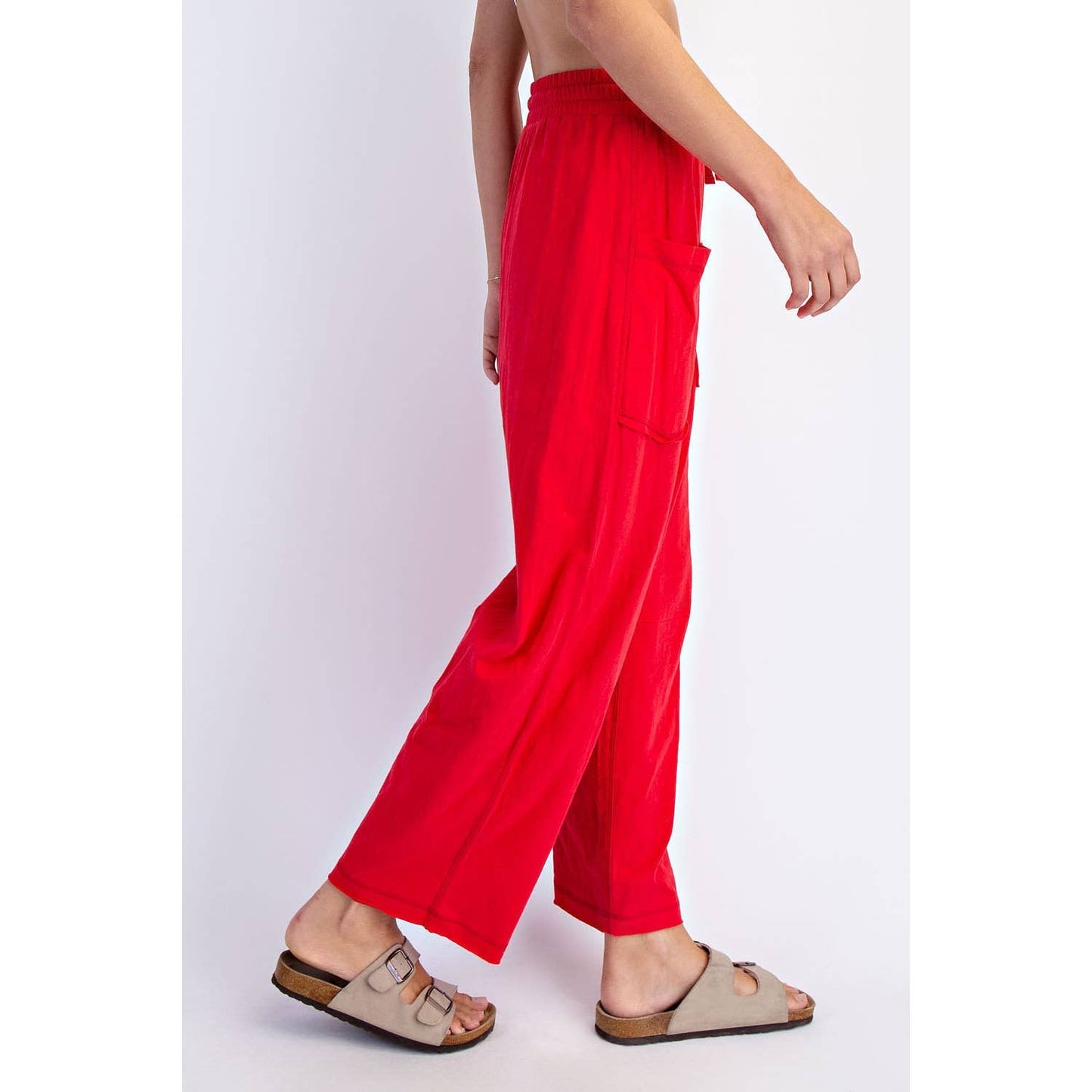 COTTON SLUB BARREL PANT