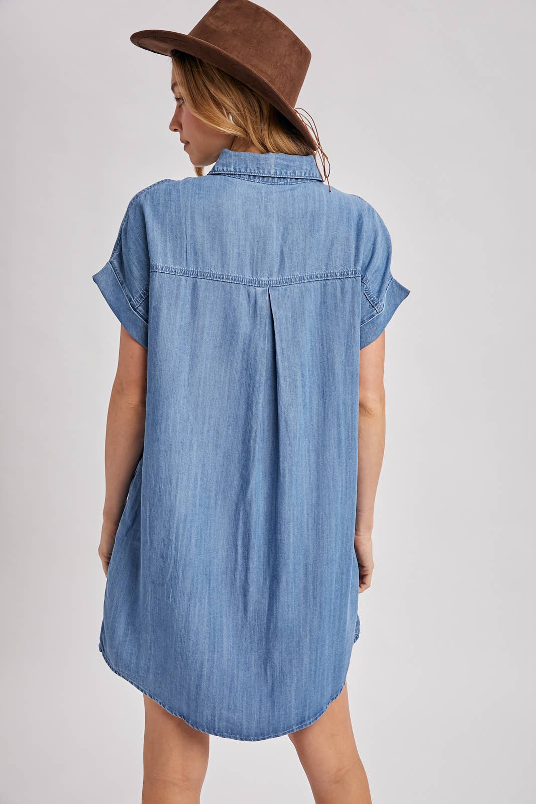 denim button down dress