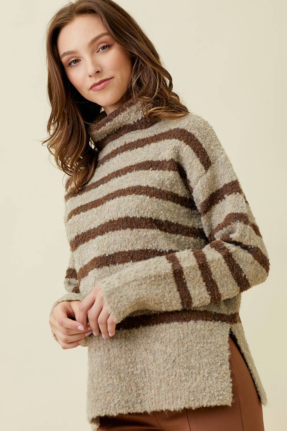 Stripe Turtle Neck Sweater