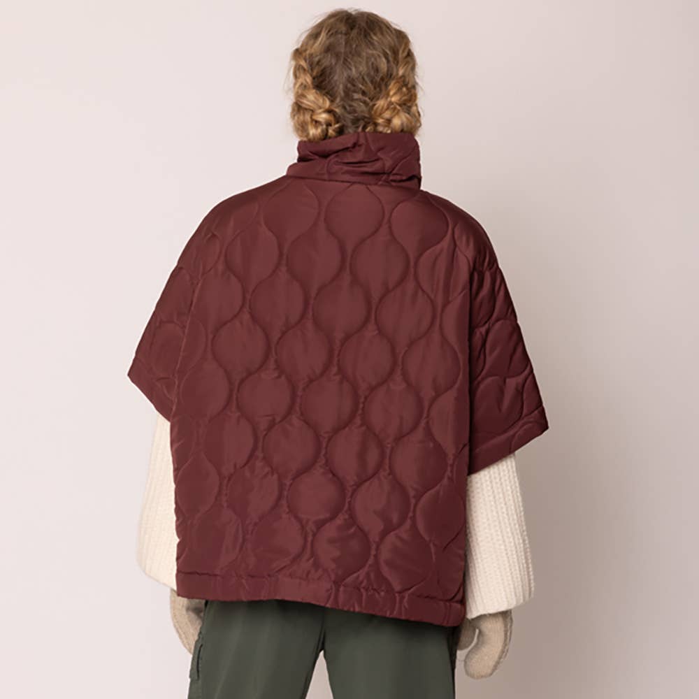 Quilted Puffer Poncho