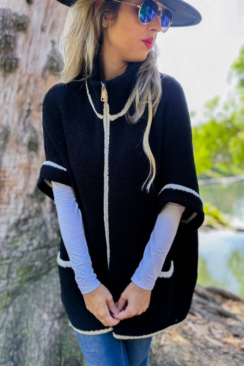 Zip-Up Knit Cardigan with Pockets