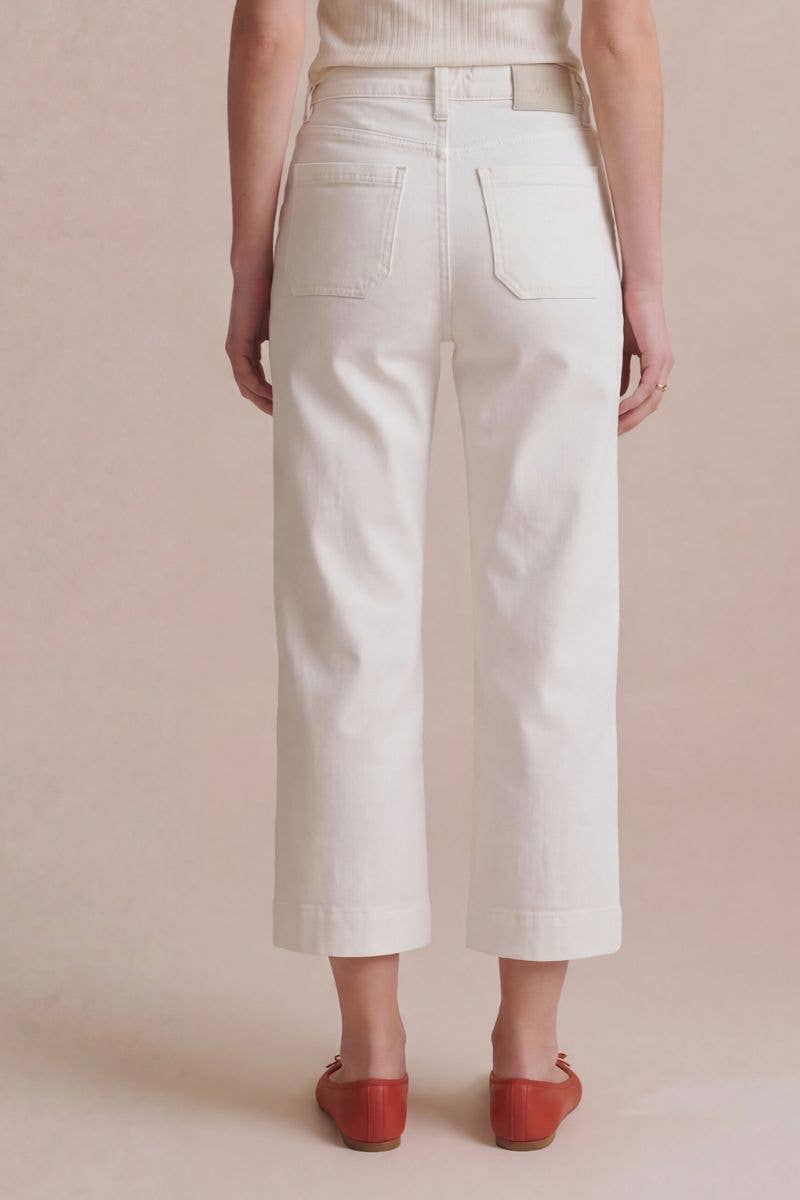 TUMMY CONTROL HIGH RISE  WHITE CROP PALAZZO JEANS