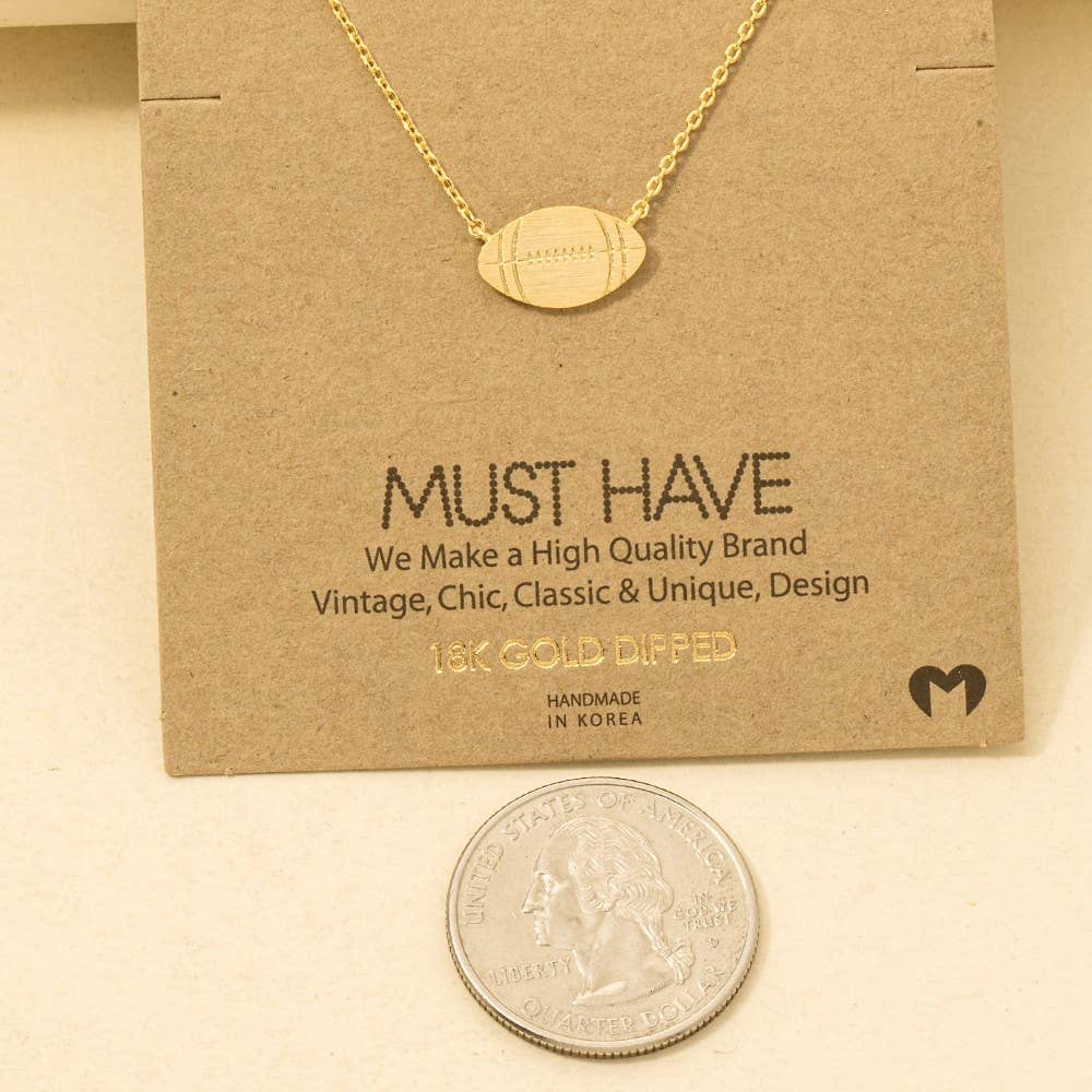 Game Day Dainty Football Pendant Necklace