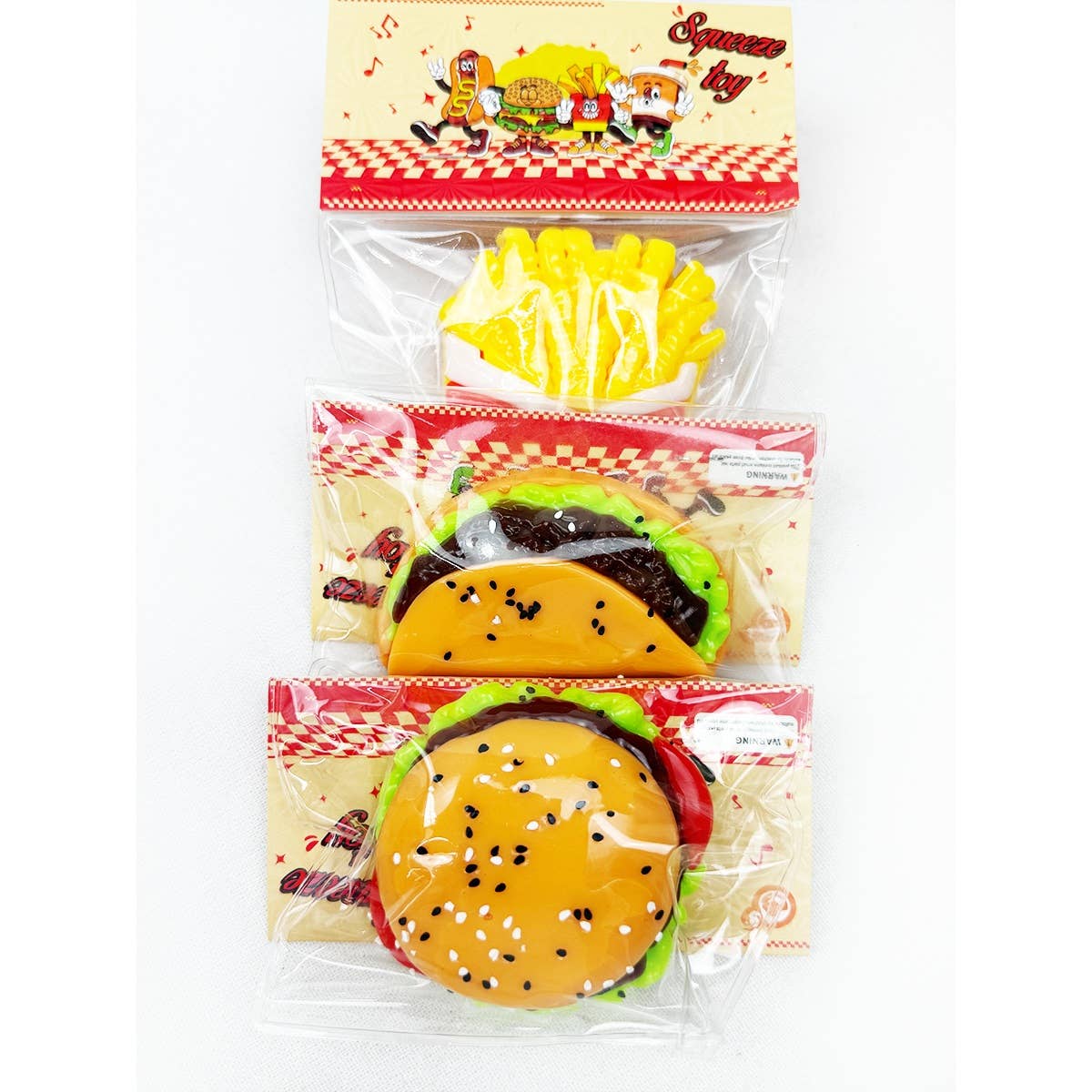 Hamburger and Fast Food Pinch Squishy Toy