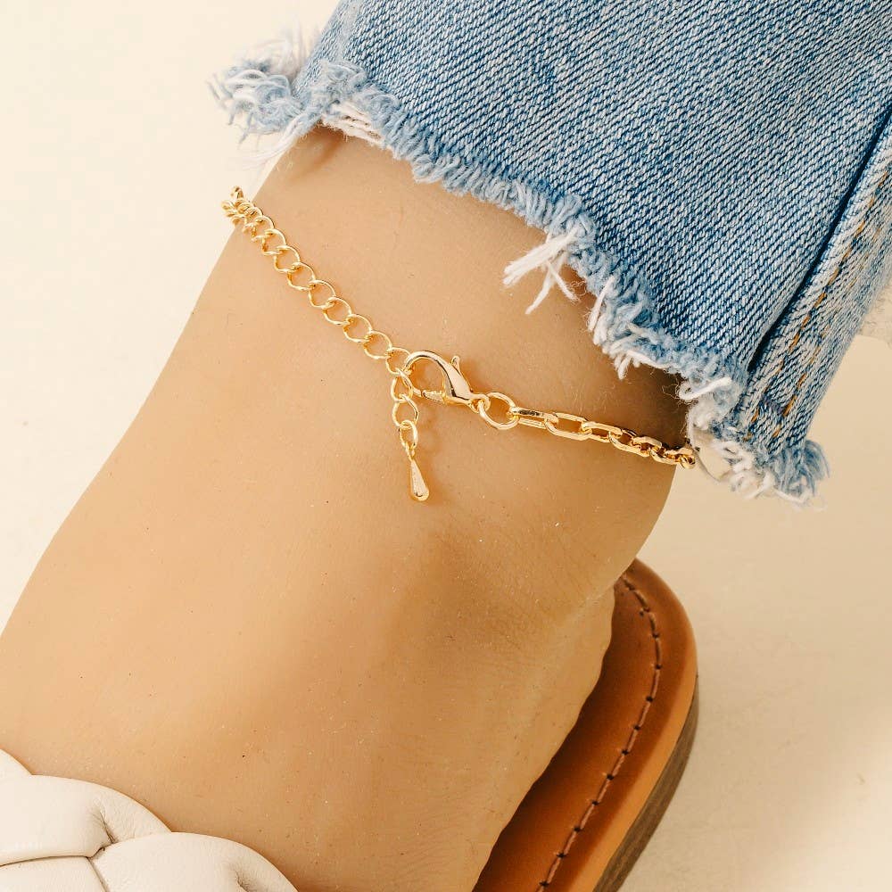 Rectangle Chain Link Anklets