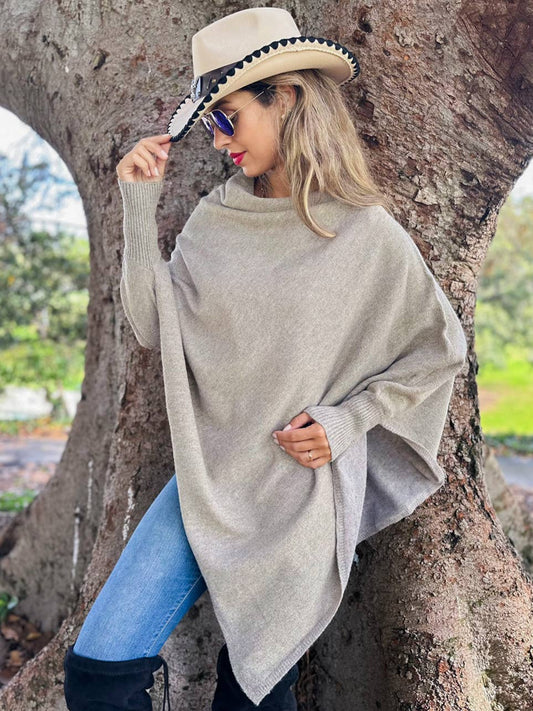 Lurex Knit Dolman Poncho Top
