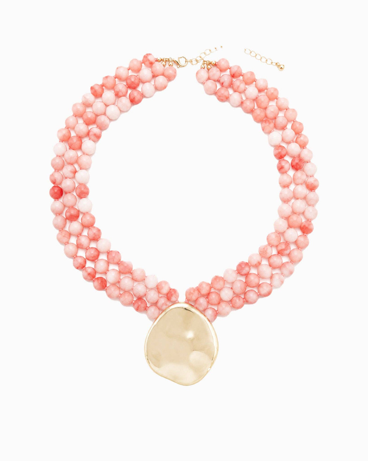 Organic Marbled Bead Layered Statement Necklace