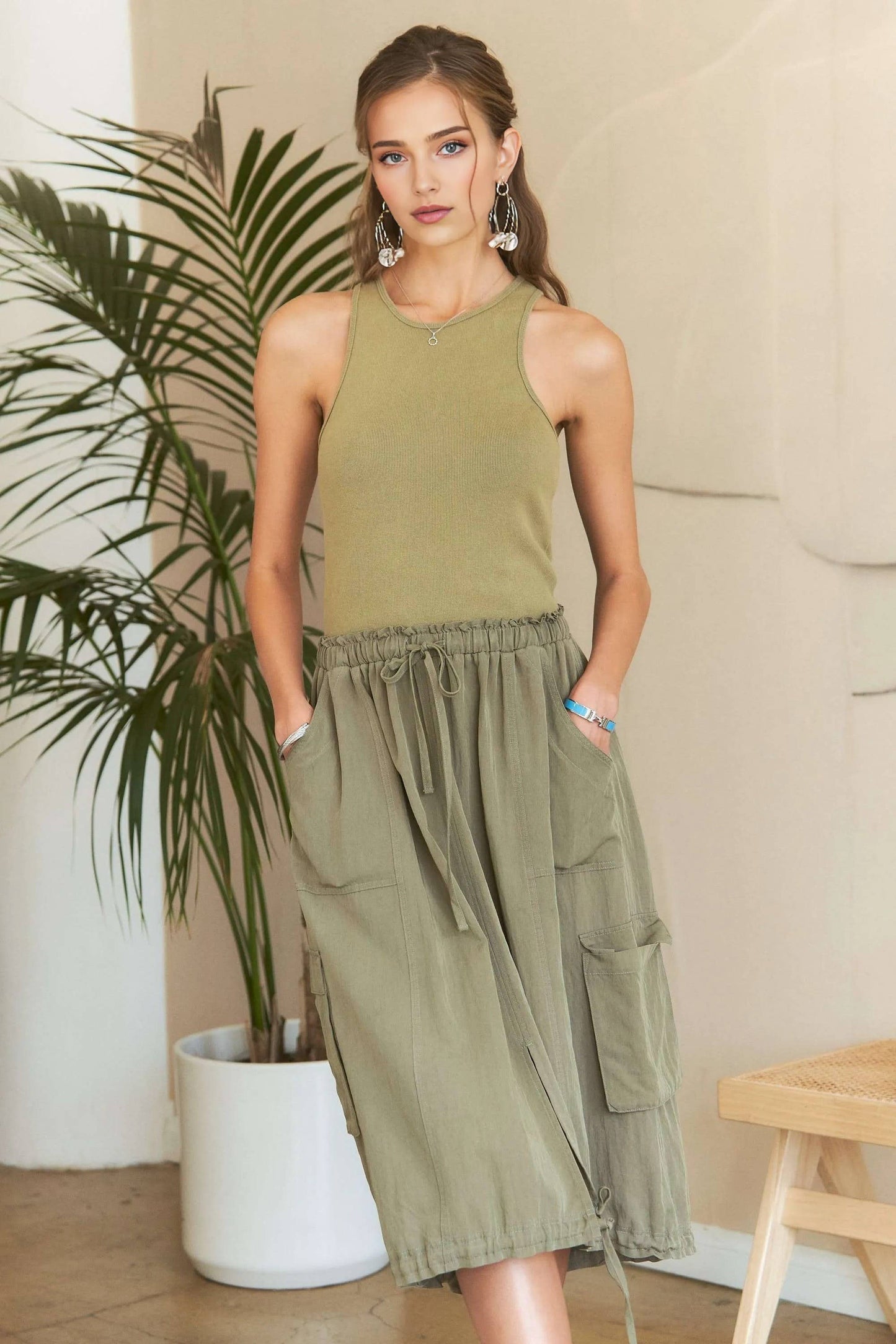 DRAWSTRING WASHED DRESS - CED3481