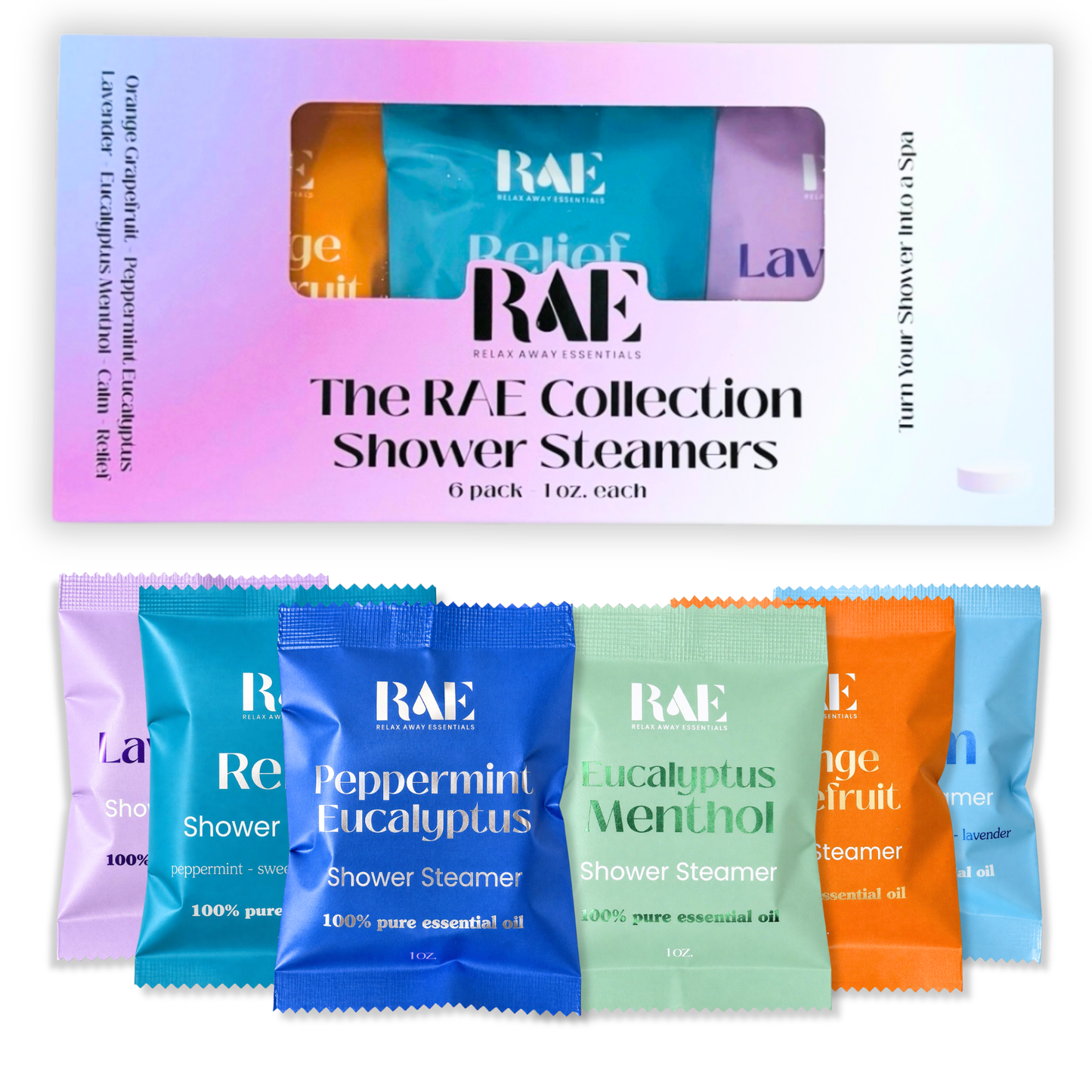 Variety Pack Shower Steamers 6 Pack - The RAE Collection