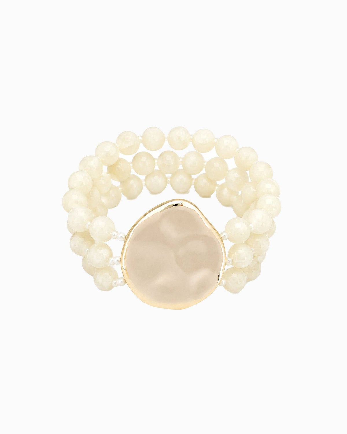 Organic Marbled Bead Layered Statement Bracelet