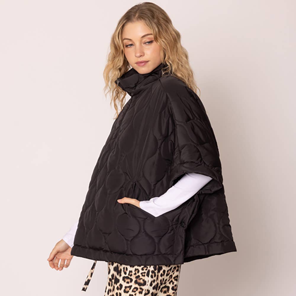 Quilted Puffer Poncho