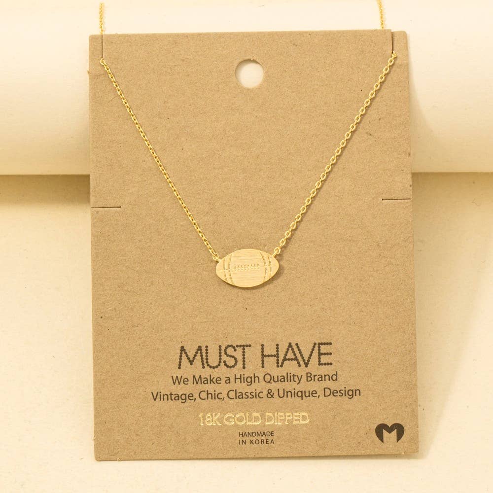 Game Day Dainty Football Pendant Necklace