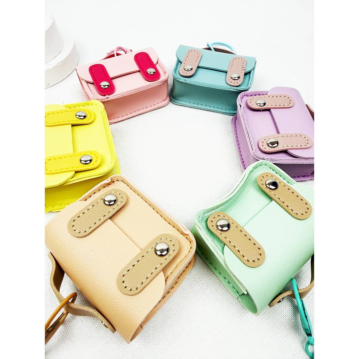 PU Leather Mini Coin Bag Key Chain