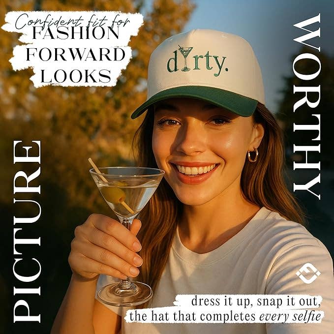 2-Tone Embroidered Cap - Dirty (Martini) - Green/Beige