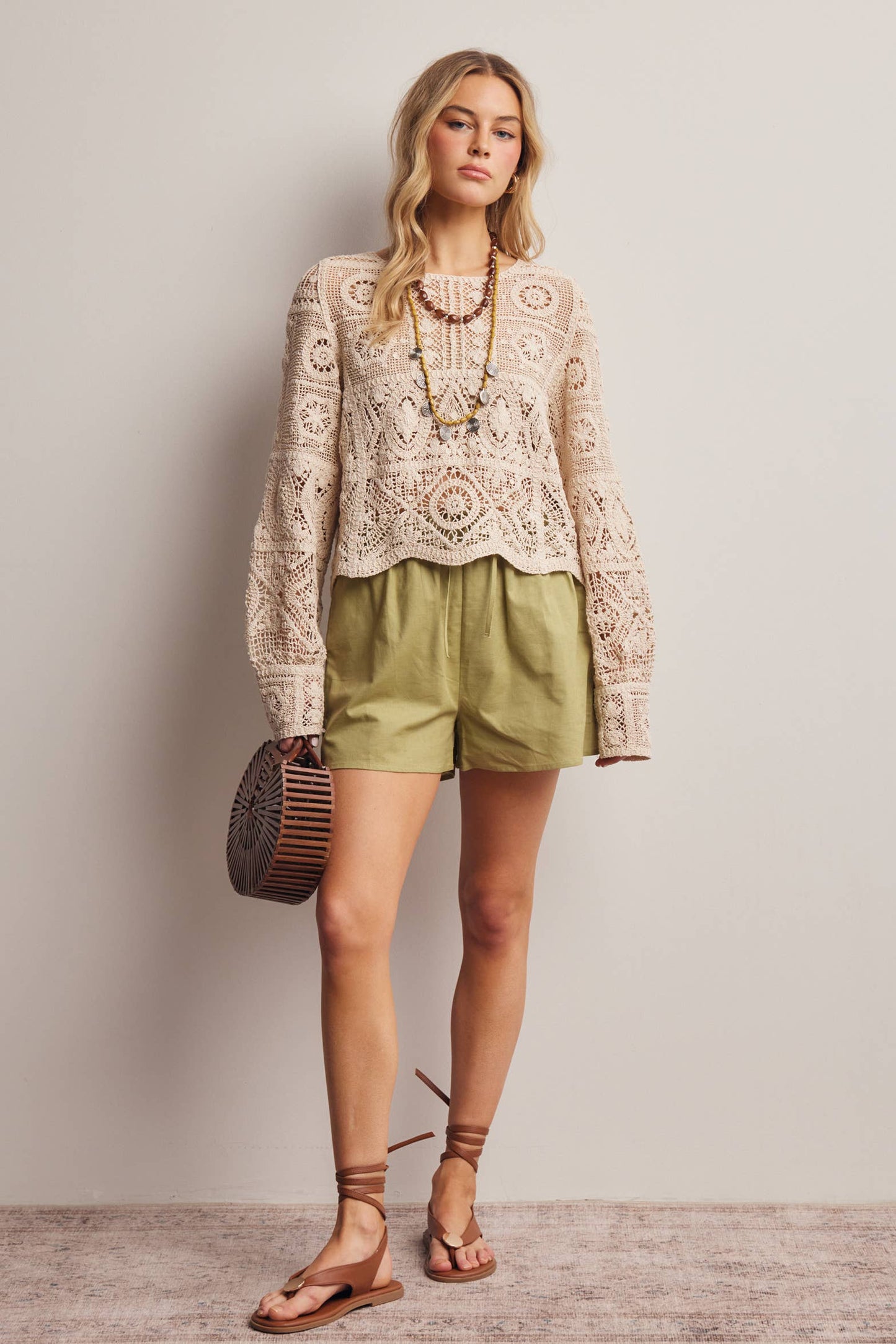 Drawstring Cotton Linen Shorts