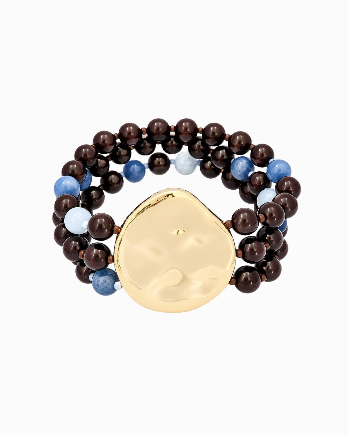 Organic Marbled Bead Layered Statement Bracelet