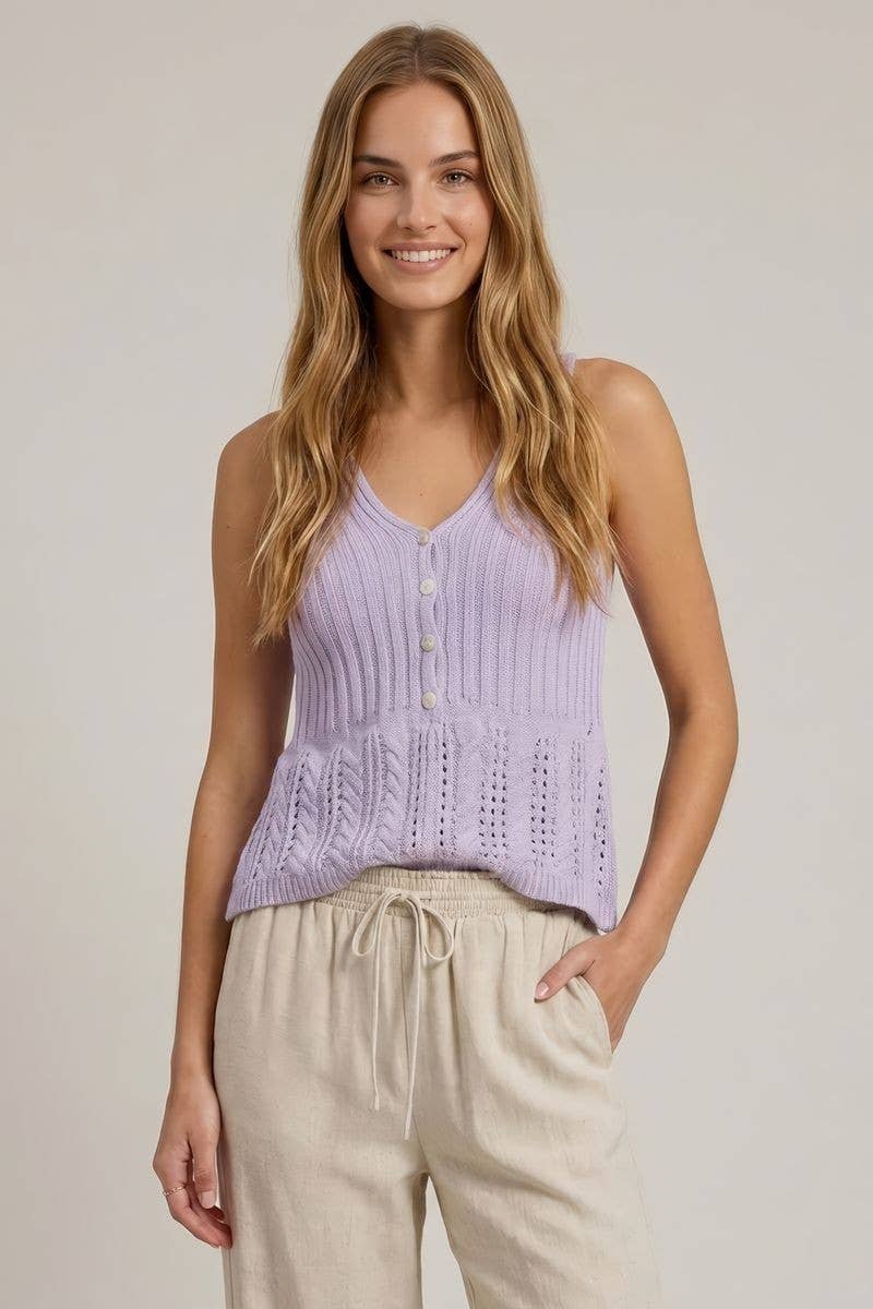open knit tank top
