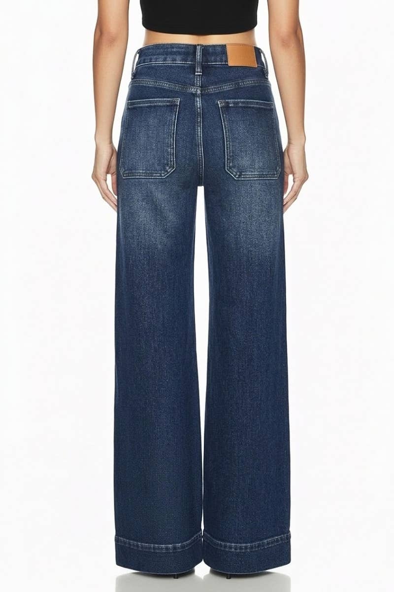 HIGH RISE TUMMY CONTROL METAL CHAIN PERFECT PALAZZO JEAN