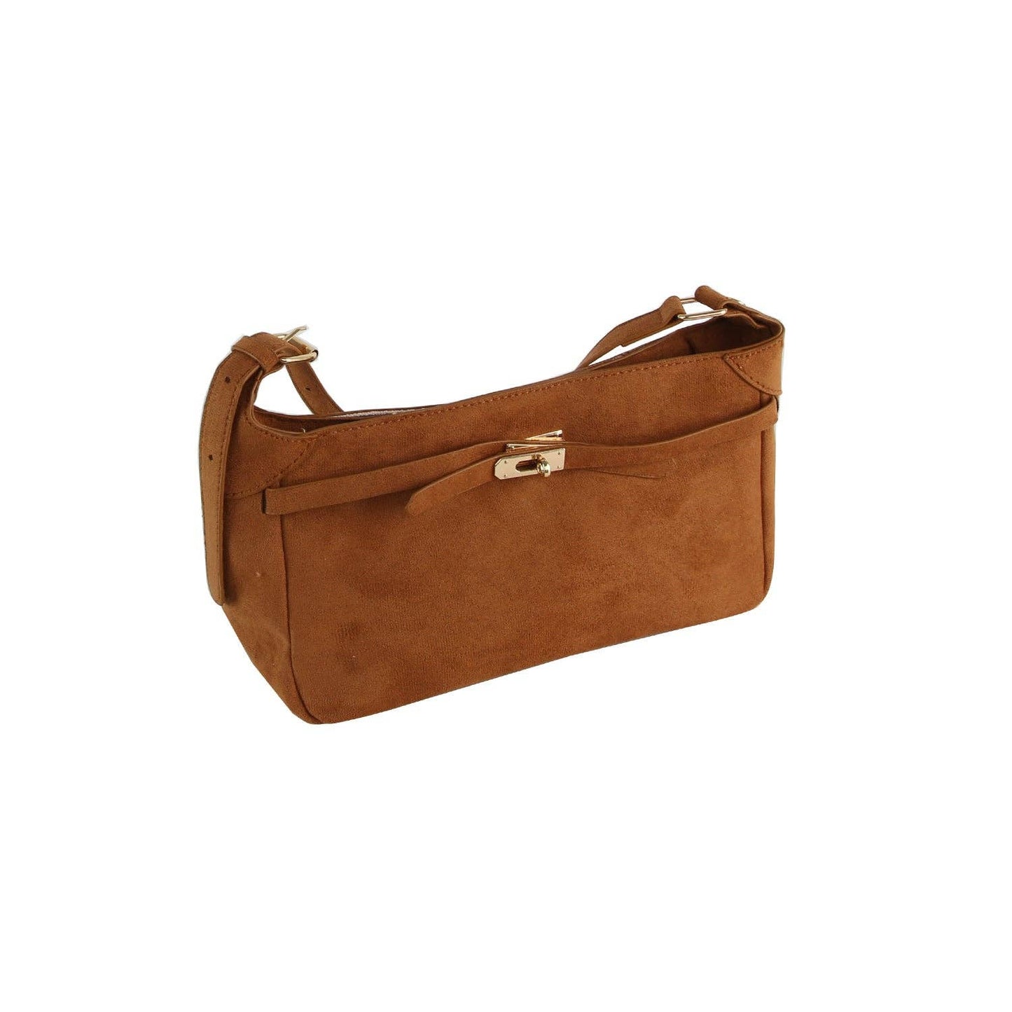 Suede Buckle Shoulder Bag