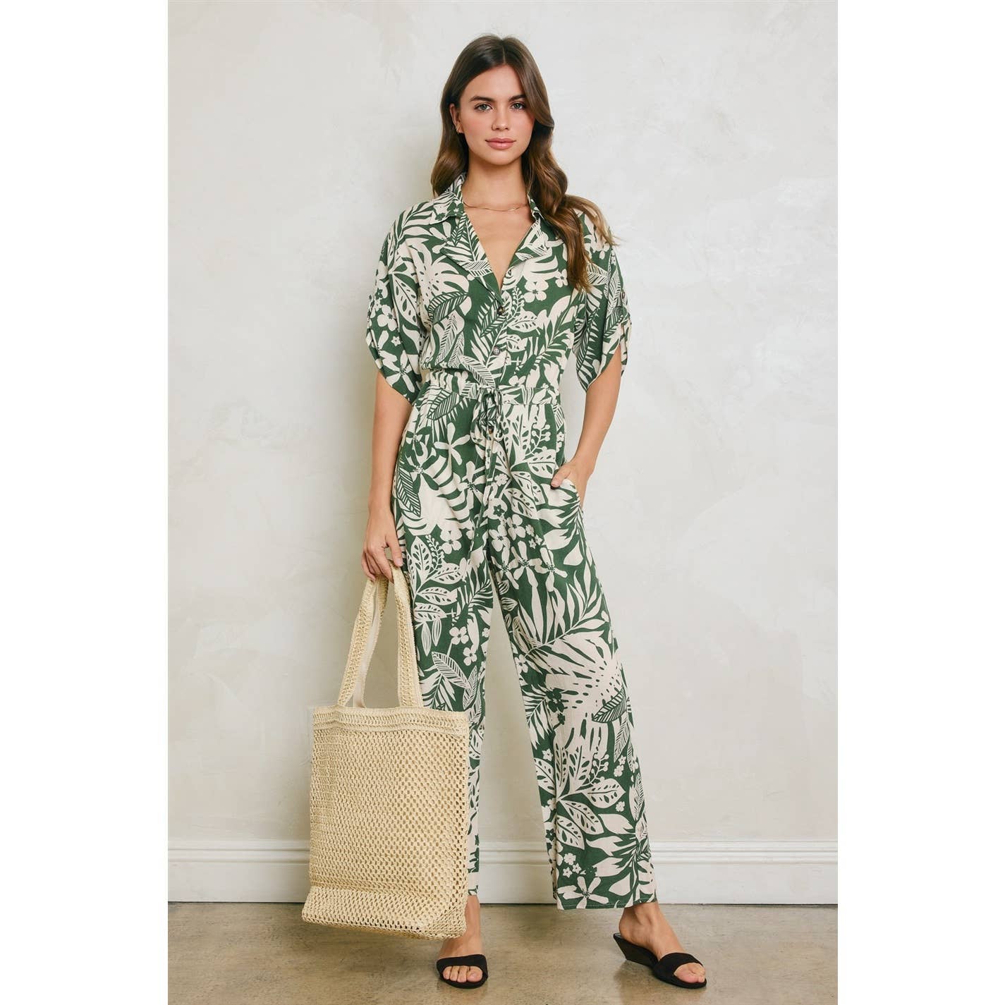 Sweet Summer Drawstring Detail Jumpsuit