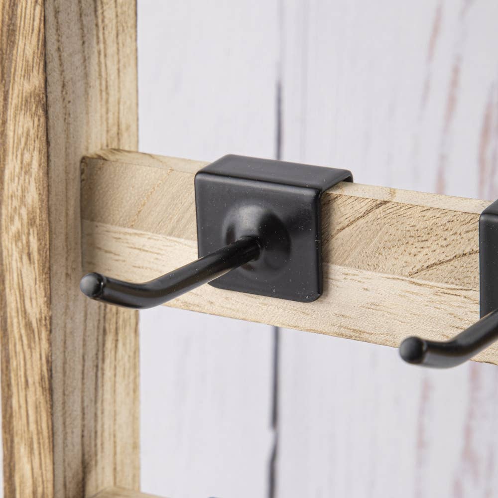 Wood Jewelry Card Display Stand With Twenty Hooks
